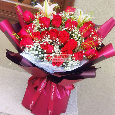 徐州30朵红玫瑰百合，做你余生故事里的人