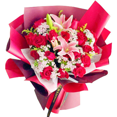 徐州18朵红玫瑰百合，永远牵手到老