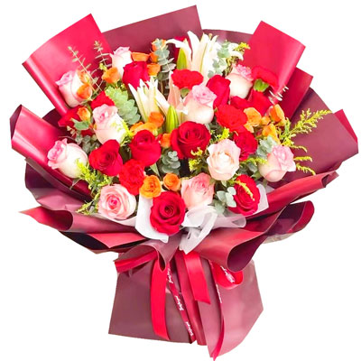 徐州22朵玫瑰百合,追求真爱幸福